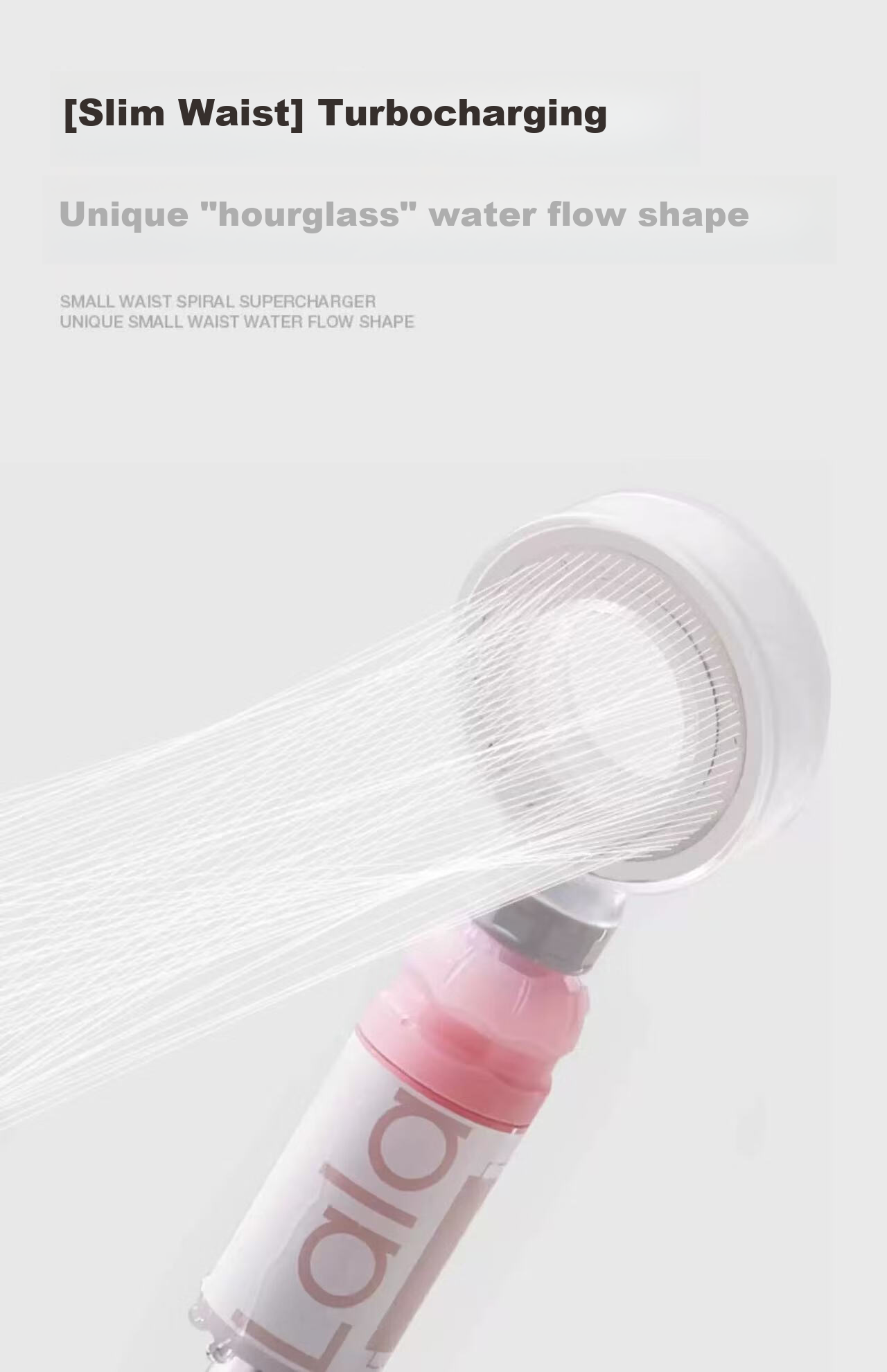 LALAPERCARE Space Ring Pressure-Boosting Shower Head, Handheld Filtered Shower, Bathroom Slim Waist Spiral Water Outlet Shower Head SL-700 2