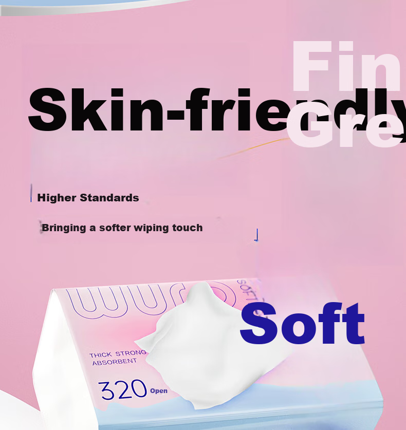 Wuro Facial Tissues, Soft And 4-Ply, 320 Sheets * 24 Packs, M Size, Home Use Tissues, Napkins, Toilet Paper, Paper Towels, Whole Box Packaging 6