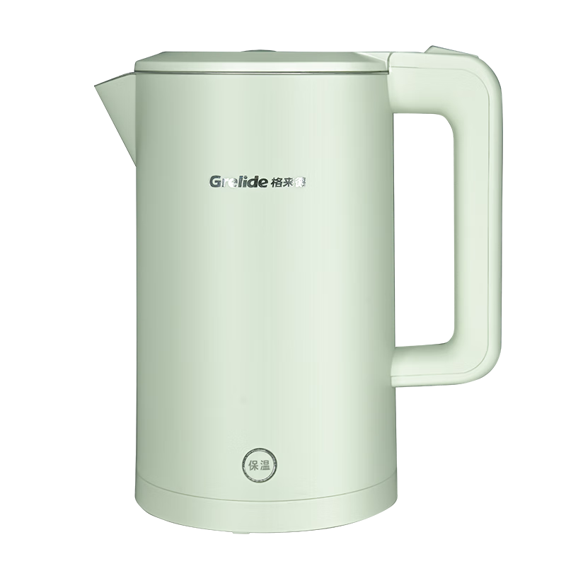 Grelide 1.8L Electric Kettle Large Capacity One-Touch Keep Warm 316L Stainless Steel Seamless Inner Liner Double-Layer Thermostatic Kettle D1709K Cardamom Green