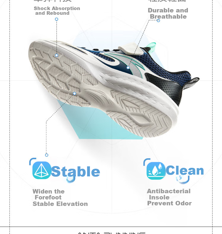 ANTA Children's Sports Shoes, Boys' Summer Mesh Breathable Running Shoes, Big Kids' Sneakers A12525501 3