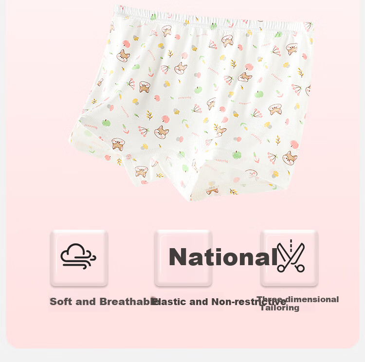 Bingxuemumian Children's Underwear, Girls' Ice Silk Thin Summer Modal Boyshorts, 7A Antibacterial Seamless Mid to Big Kids' Boxer Briefs 2