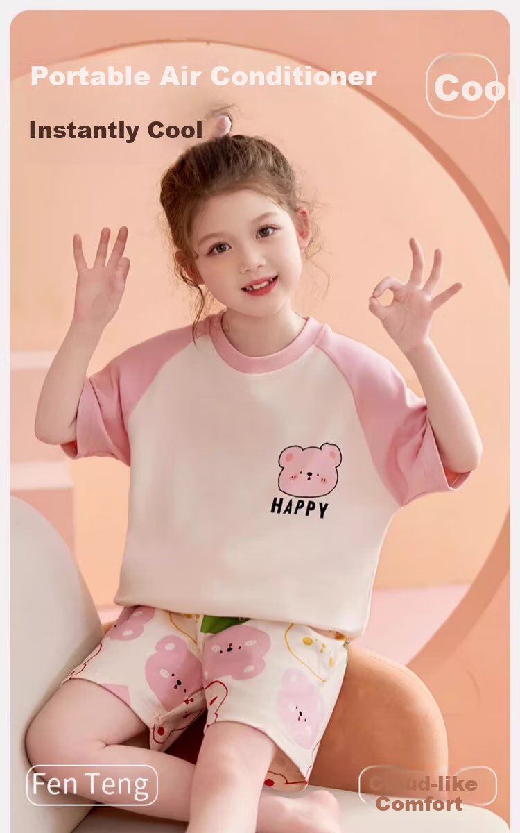LangSha Children's Pajamas for Girls, Summer Thin Pure Cotton Short-Sleeve Sleepwear Set for Older Girls, New Style 2025 1
