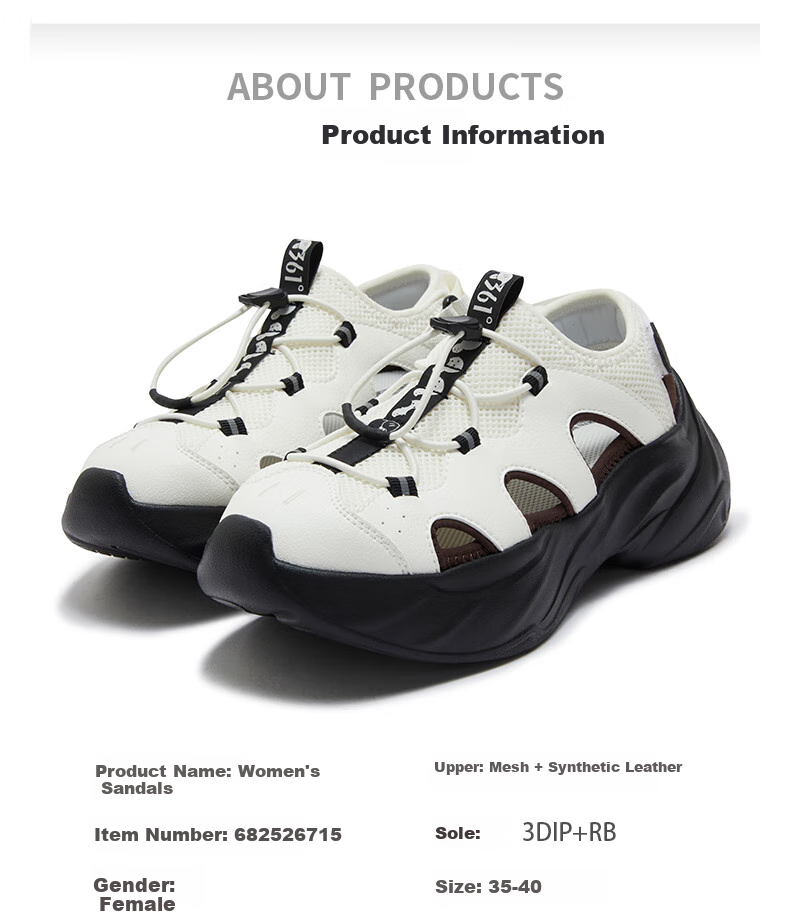 361° Sports Slippers, Thick-Soled Crocs-Style Clogs for Women, Summer Outdoor Water-Walking Mary Jane Sandals, 682526715-1 32