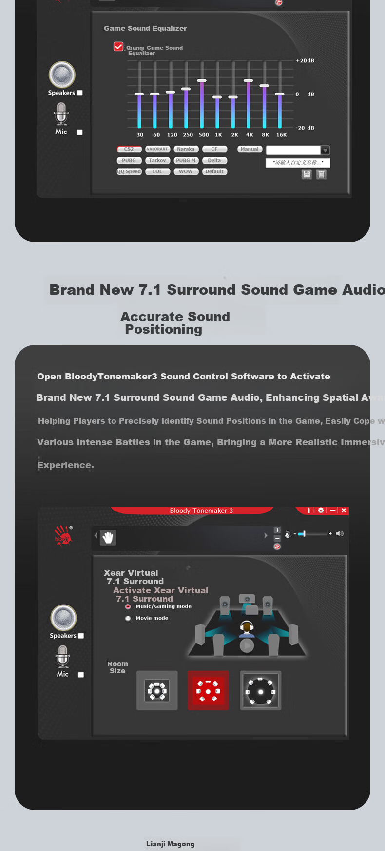 A4TECH Wild Tribe M595PRO Wired Gaming Headset Over-Ear Blood Hand Phantom 7.1 PUBG Essential CS Delta Force Valorant E-Sports Headset Phantom Hacker 12