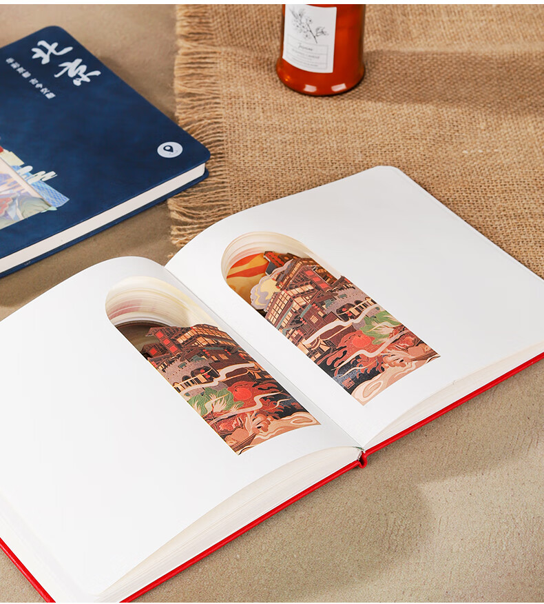 Wen'ao Paper Carving 3D Hollow Embossed Notebook Creative Inspirational Souvenir Mid-Autumn National Day Travel Stamp City Landmark Cultural Notebook - Beijing 1