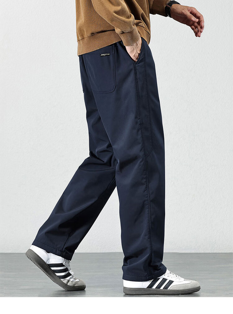 JEEP Casual Pants for Men, Spring And Summer Loose Cargo Pants, Men's Straight-Leg Sports Trousers, Navy Blue, 4XL 6