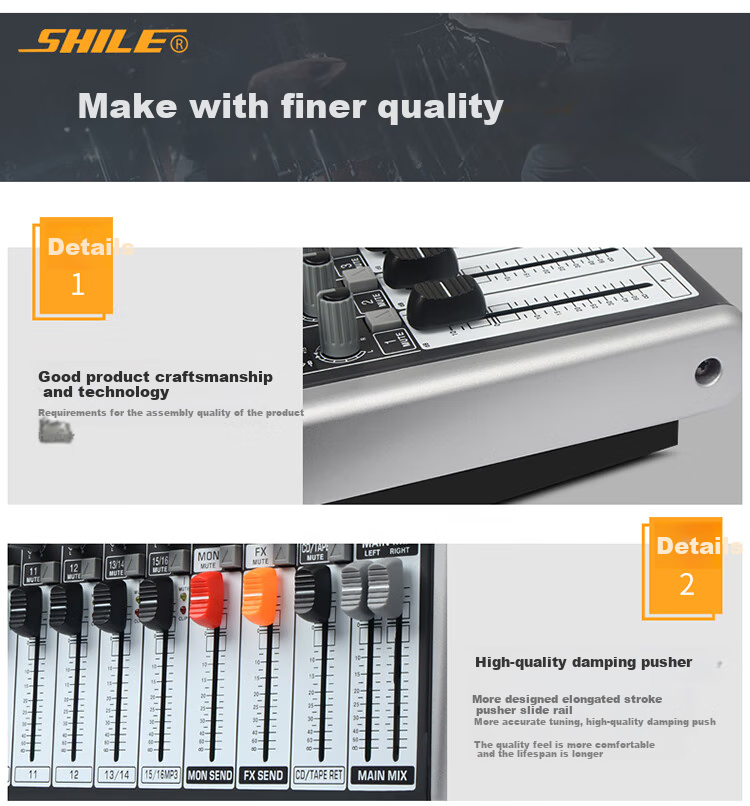 SHILE Tianqin No.9 Professional 16-Channel Mixer, Multi-Control with 99 DSP Effects, USB Reverb, Stage Performance Mixing Console 9