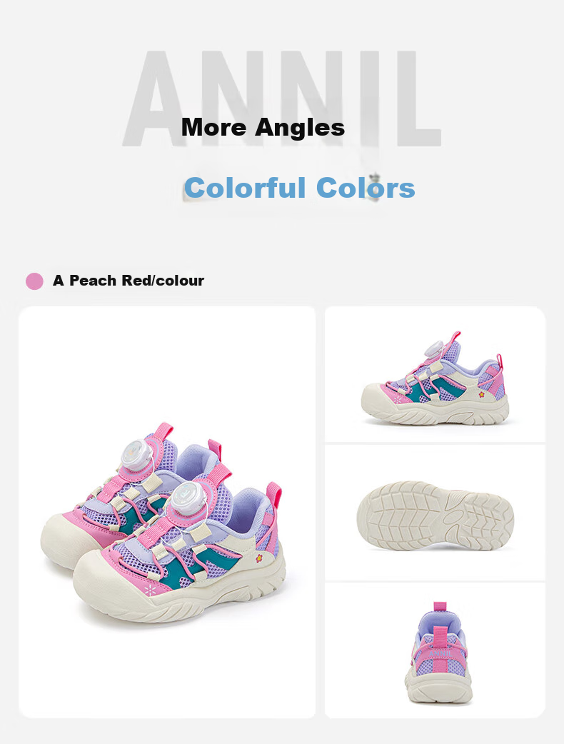 Annil Girls' Sneakers, 2025 New Summer Style, Breathable Mesh Outdoor Casual Shoes, Single Mesh Shoes, 5298 2