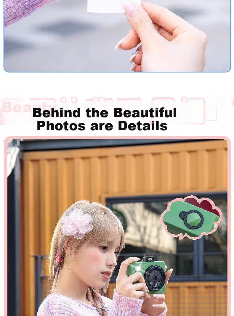 HPRT Z5 Instant Camera, Green, Photo Printing Instant Camera, High-Definition Hot-Smooth Coating, Birthday Gift, Student Children's Camera, Women's Travel Photo Printer 7