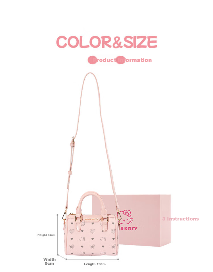 Mesuca X Hello Kitty Women's Handbag, Shoulder Crossbody Bag, Chain Gift Box Set, Birthday Gift for Girls 47