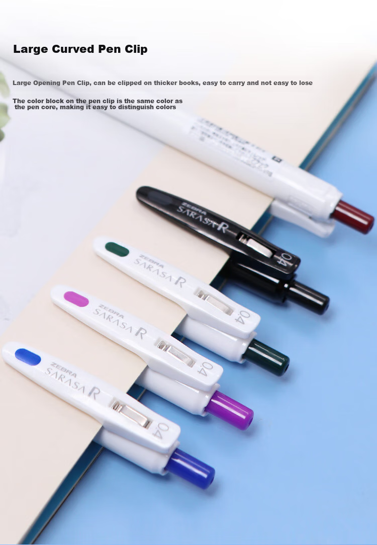 ZEBRA 0.4mm Retractable Bullet Tip Gel Pen, Colorful Student Drawing Signing Pen for Marking And Coloring, Journaling Pen, Ink Pen, JJS29-R1, White Barrel Black Ink, Pack of 10 3
