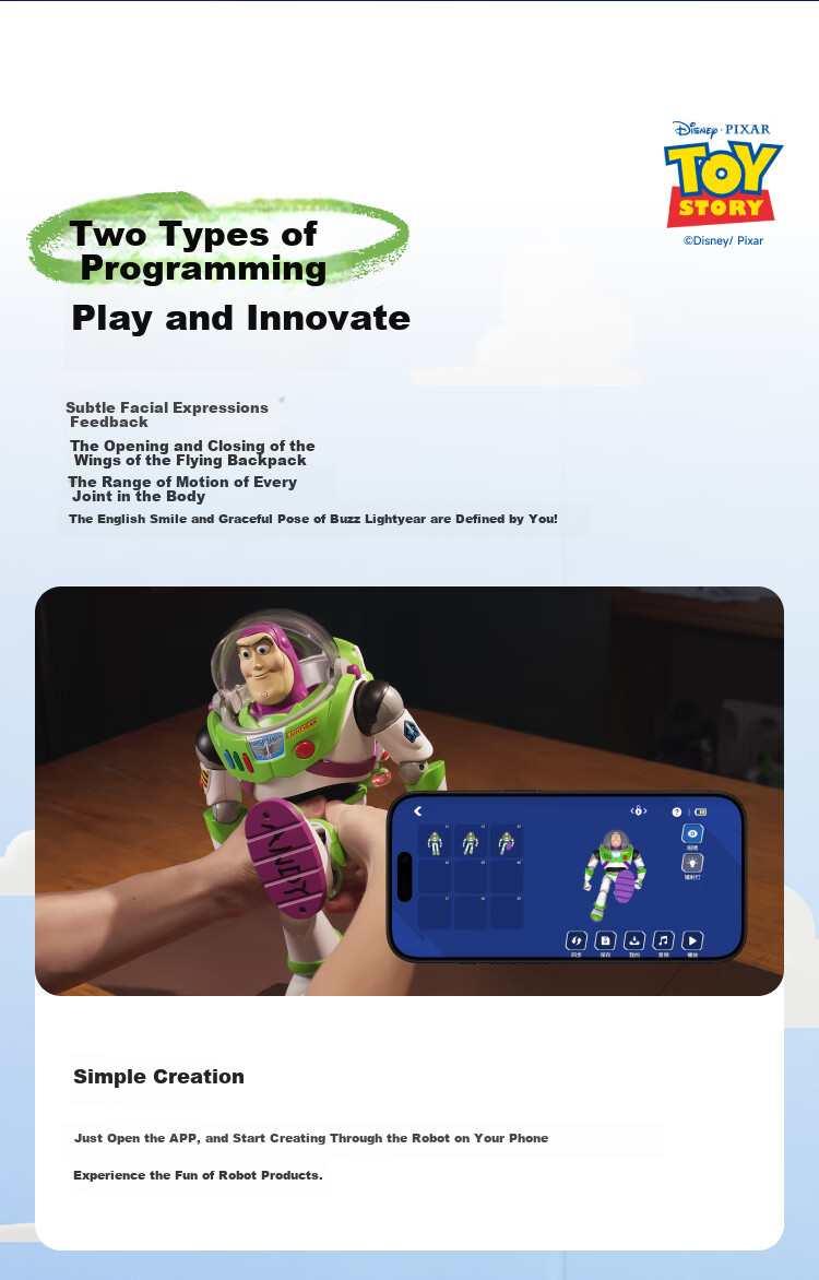 Lesenjiqiren Robosen Disney Toy Story 5 Official Merchandise, AI Artificial Intelligence Robot, Gift for Adults And Childre 11