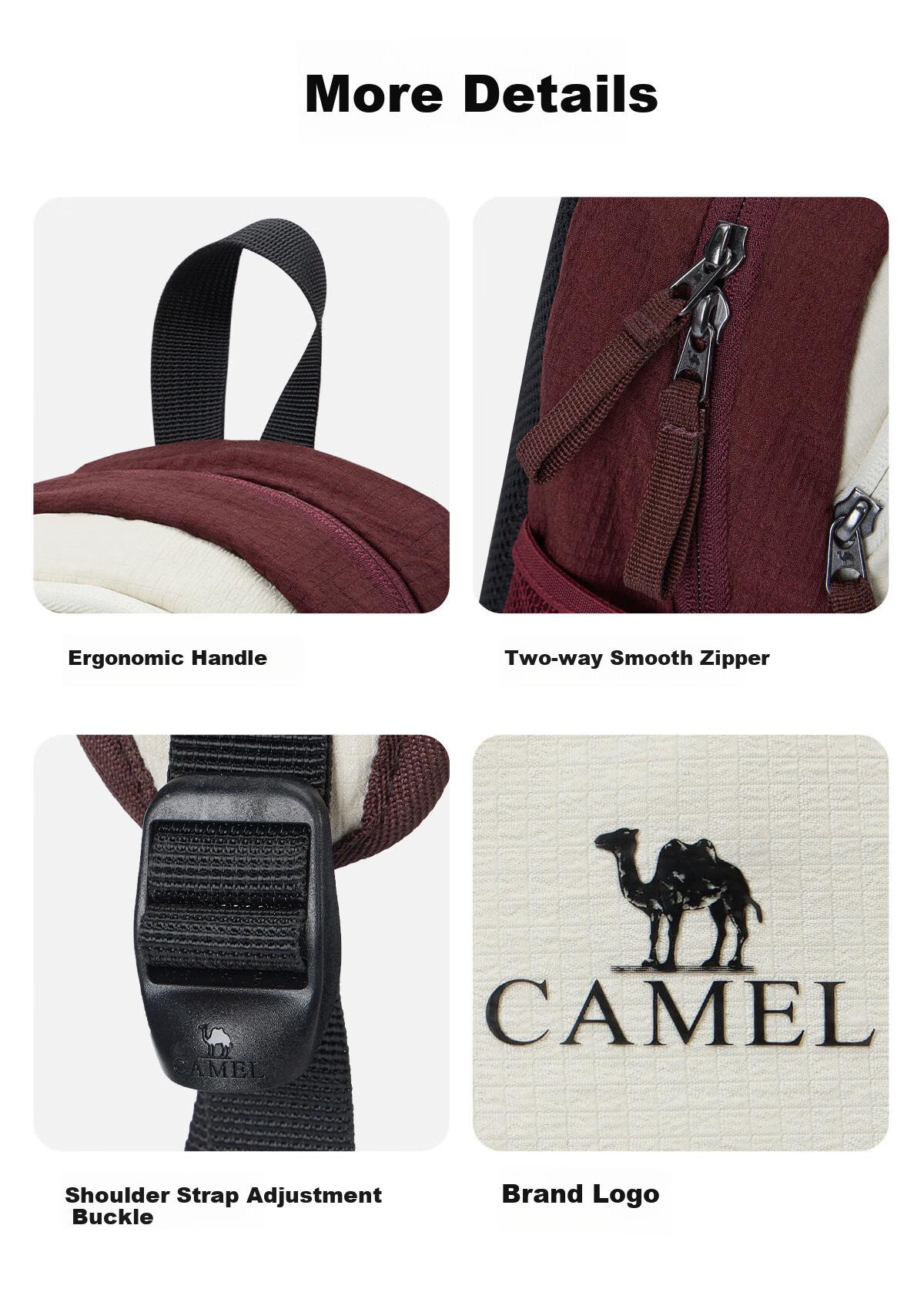 CAMEL Commuter Casual Backpack, Travel Lightweight Bag, Laptop Bag, Hiking Backpack 575B741036, Twilight Purple 23