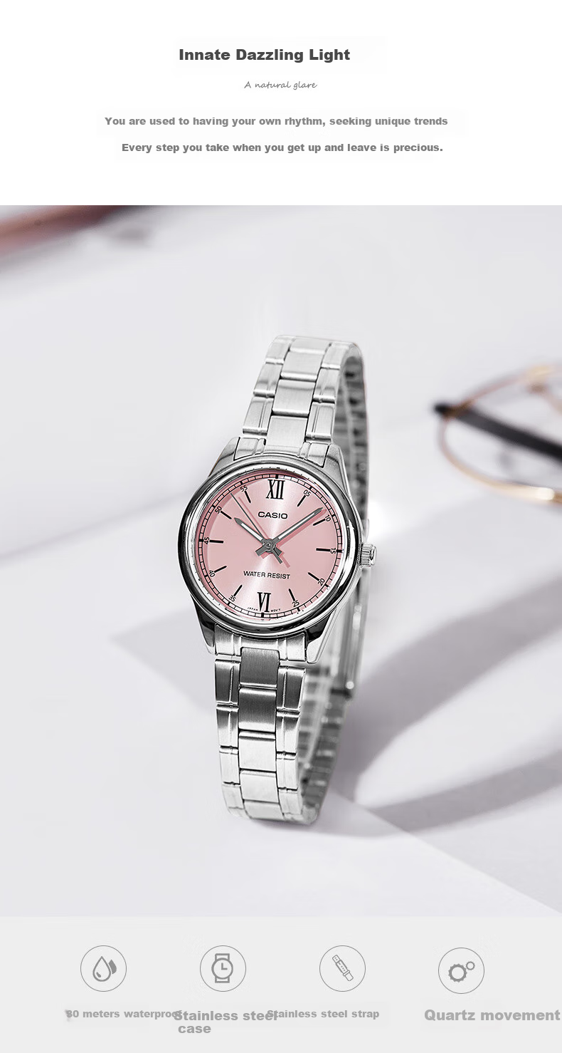 CASIO Watch, Simple Analog Steel Strap Small Dial Quartz Women's Watch [Valentine's Day Gift], LTP-V005GL 2