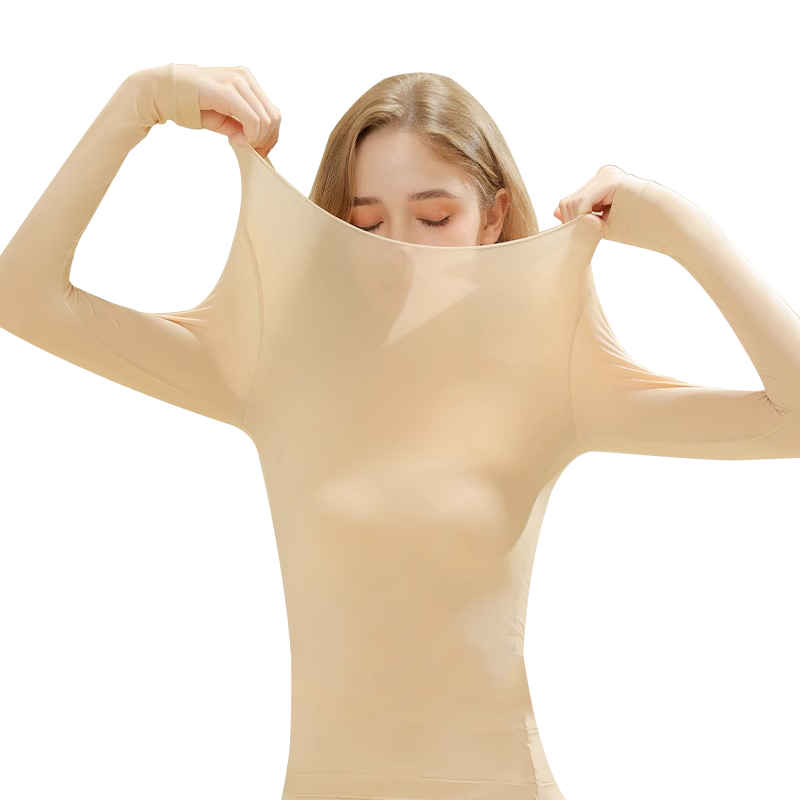 LangSha Women's Thermal Underwear Set Seamless Slim Fit Base Layer Thin Autumn Winter