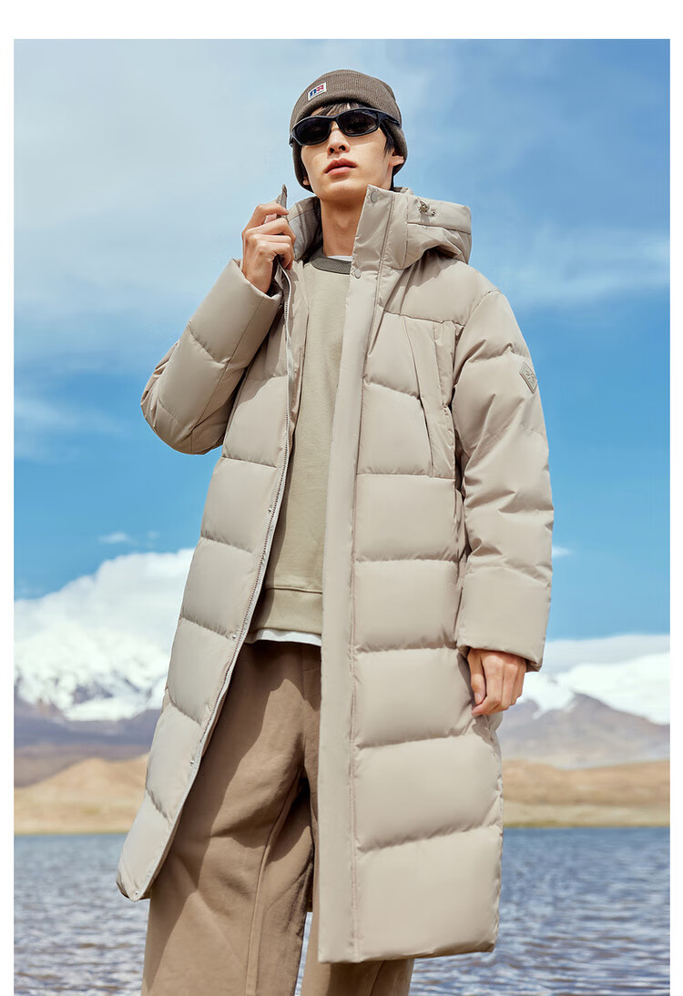 Xuezhongfei New Long Hooded Down Jacket Classic 3D Embroidery Hidden Pockets Skin-Friendly Thickened 3