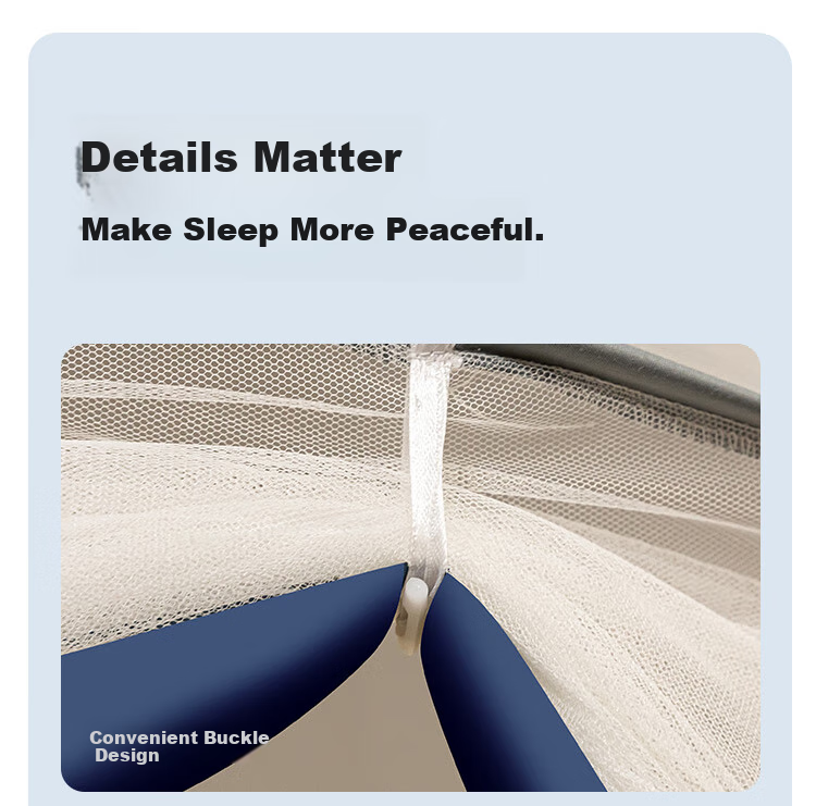 MINISO Mongolian Yurt Mosquito Net, No Installation Required, Foldable And Easy to Store, 135*190*150cm, for Home Use with 1.5-Meter Bed 8