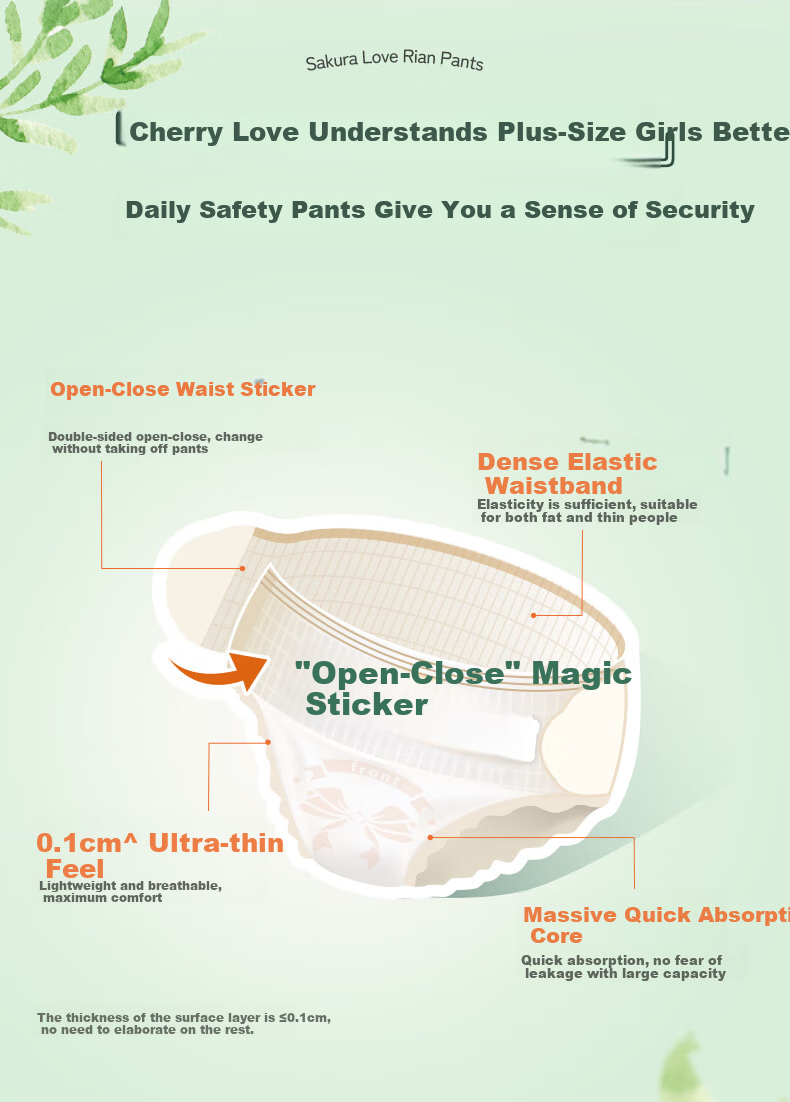 Eunjie Daily Comfort Pants L-XL Size 9 Pieces with Velcro Opening And Closing Waistband, Breathable Morning Panty-Style Sanitary Napkins 3
