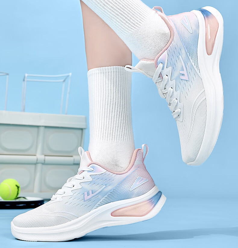 Warrior Official Women's Sports Shoes Spring Summer New Thick Sole Casual Shoes 1611 White Blue Pink Size 38 8