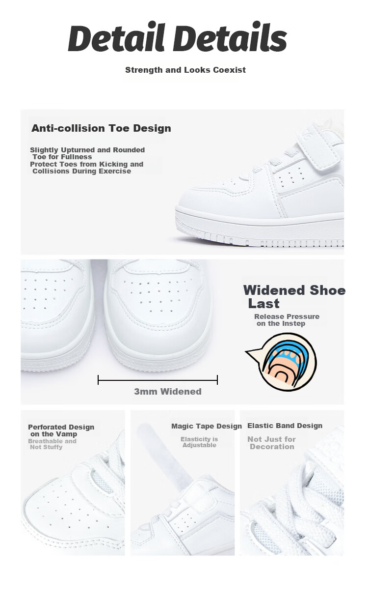 Kids.ing Cadixing Children's Sneakers, Boys' Spring And Autumn Casual Sports Shoes, Campus White Shoes for Girls, Big Kids Running Shoes, White, Size 26 7