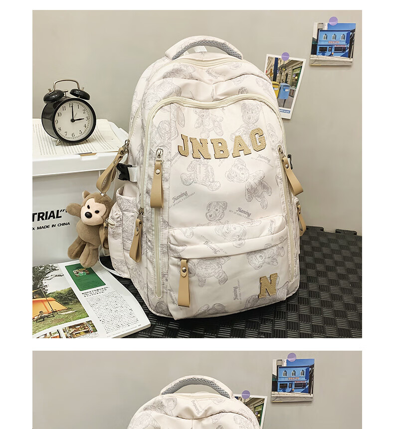 JINSHIWQ Backpack for Middle and High School Students, College Students, Boys and Girls, Large Capacity, Grades 3-6, Ergonomic Spine Protection Shoulder Bag 24
