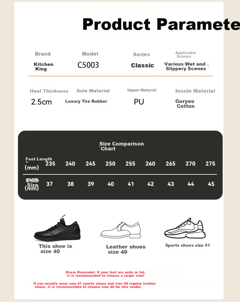 Chuwang Chef Shoes for Men, Non-Slip And Oil-Resistant Kitchen Work Shoes, Water-Repellent Casual Soft-Soled Leather Shoes with Laces C5003 Size 38 12