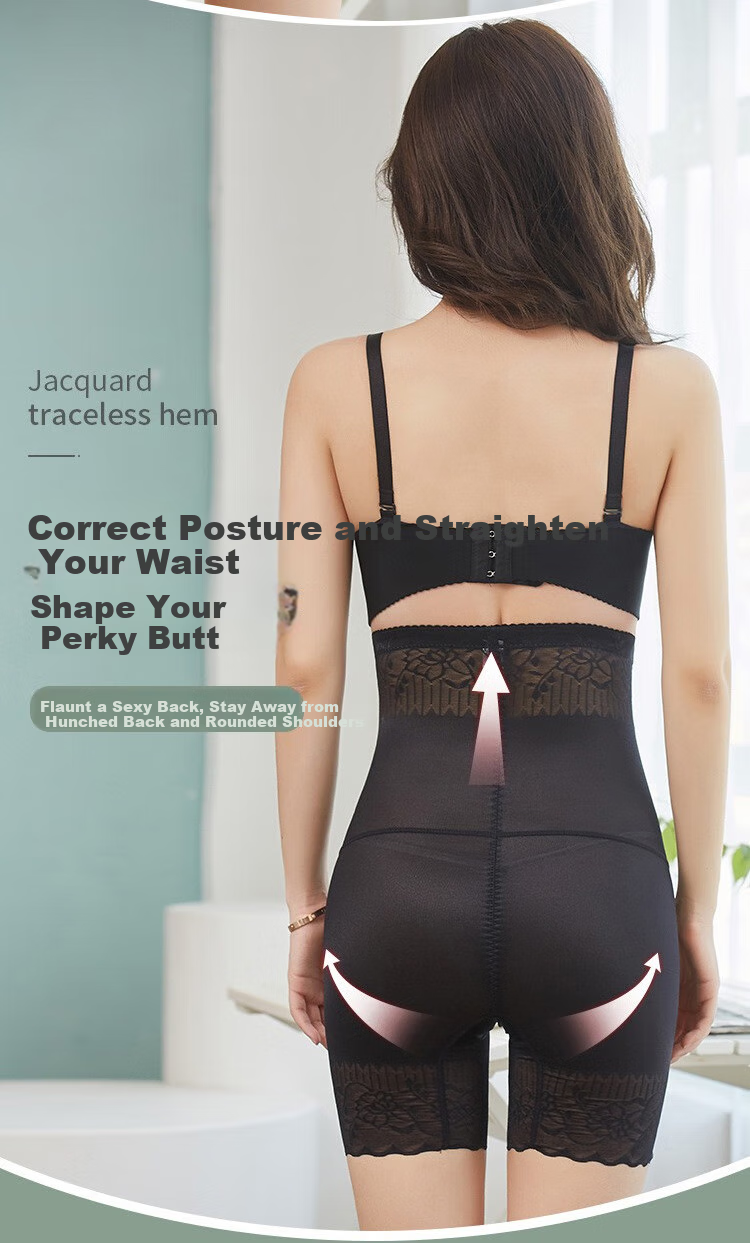 LangSha High-Waisted Tummy Control Shapewear Panties for Women, Postpartum Body Shaping, Waist Cincher, Butt-Lifting, Body Shaping Underwear, Safety Shorts, Black, L 11