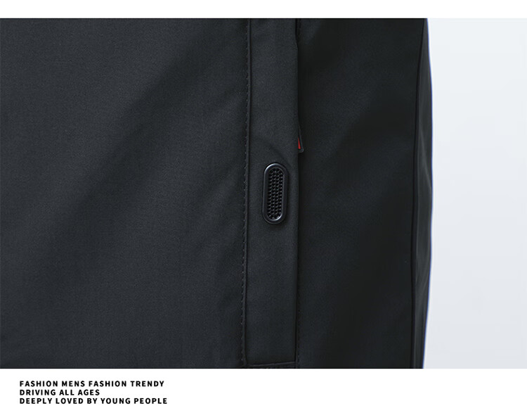 TUCANO Men's Spring Autumn Stand Collar Comfortable Business Casual Jacket Versatile Sports Solid Color Top Black L 14