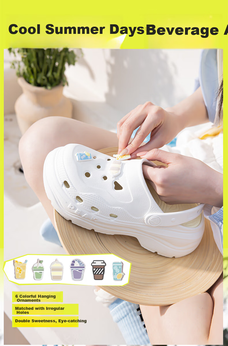 PEAK Elevated Perforated Shoes for Women, Summer Student Versatile Trendy Fashion Soft-Soled Comfortable Sandals ET52102L 11