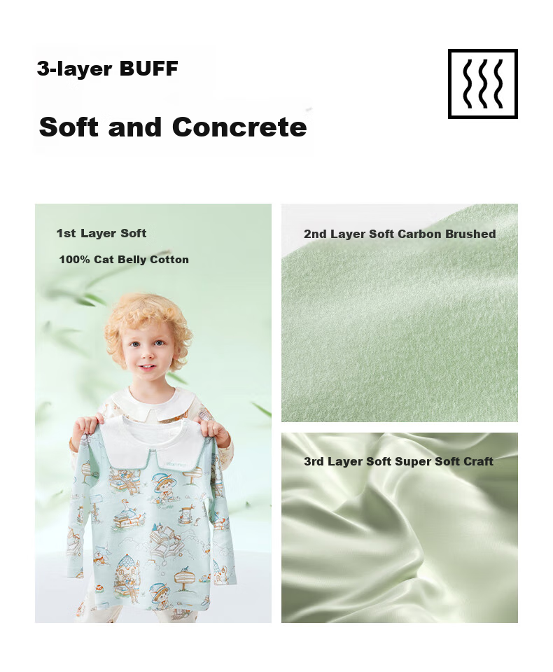 Beitaisi Children's Home Wear Set, Spring And Autumn Stylish New Design, Baby Pajamas, Pure Cotton Clothes, Class A Seamless, for Boys And Girls 6