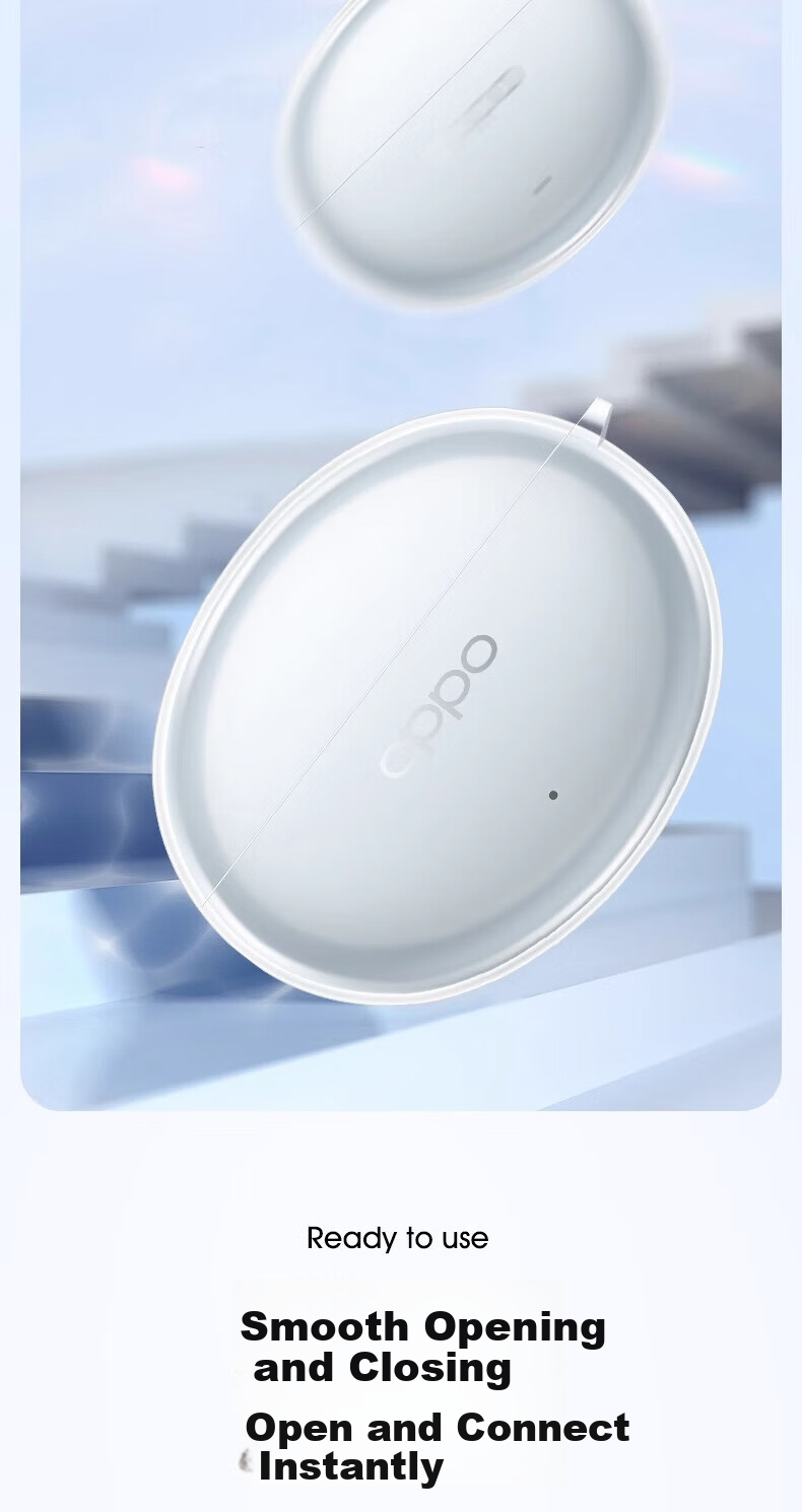 ESCASE Transparent Full Protection Case for OPPO EncoFree4, Shockproof Wireless Bluetooth Earphones, Dust-Proof Silicone Cover for Men And Women, Stain-Resistant Wear-Resistant Transparent + Lanyard 3