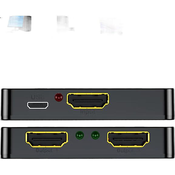 HDMI-разветвитель BIAZE 4K HD, один вход, два выхода, для ноутбука, телевизора, монитора, проектора, зеркальное отображение экрана