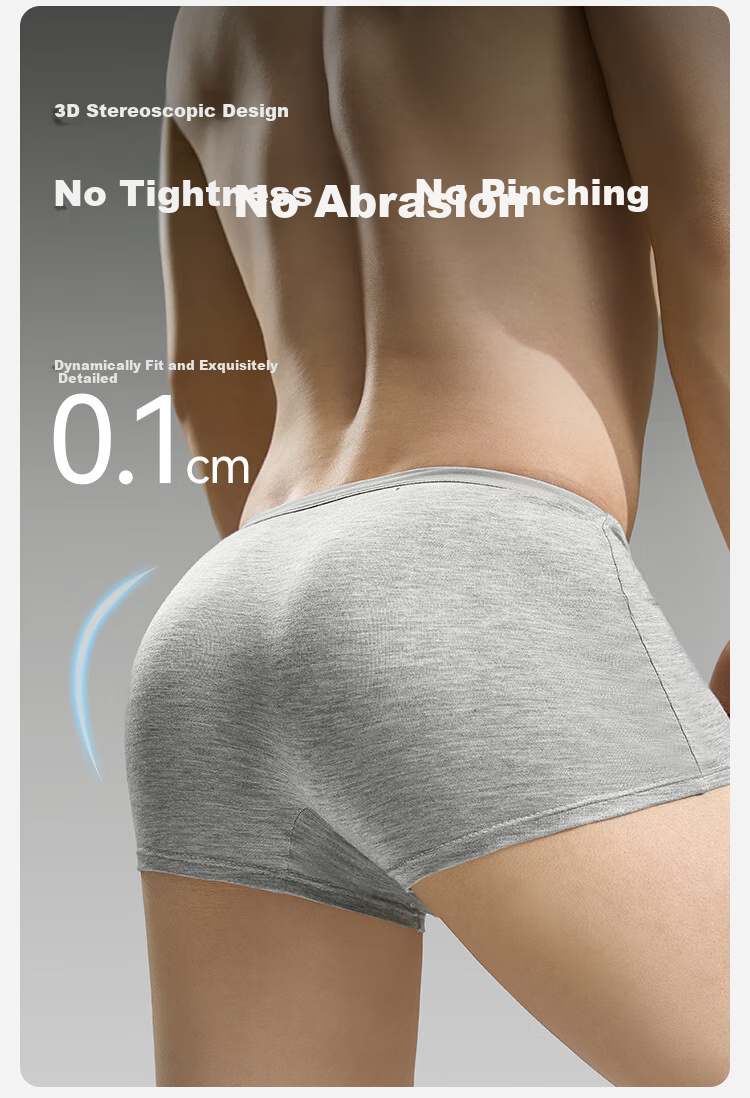 JD Original 7A Antibacterial Disposable Underwear for Men, Boxer Briefs, Smooth And Seamless, No-Wash Daily Disposable, for Business Trips, Travel And Vacations, 4-Pack, XXL Size 6