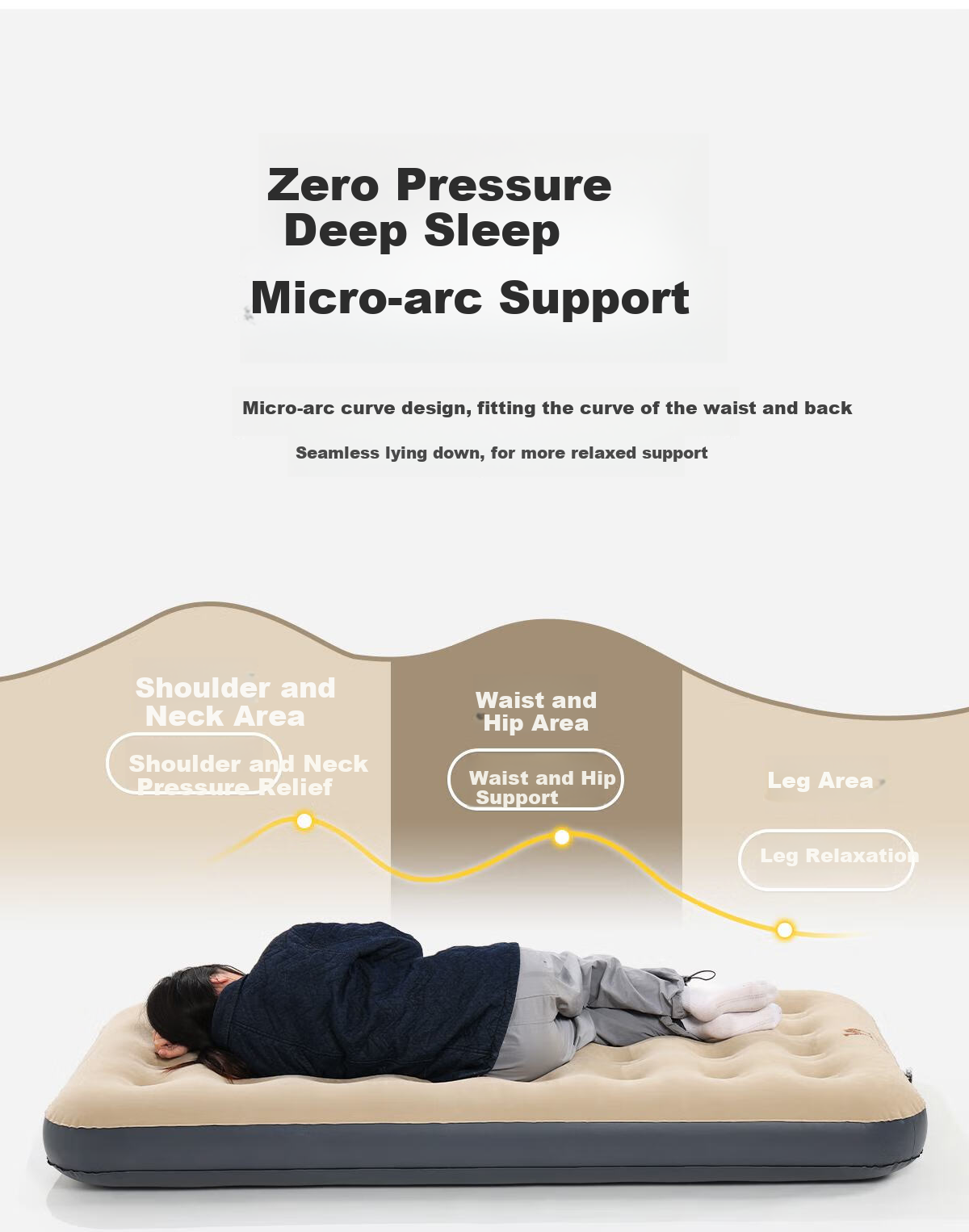 CAMEL [Jingdong Exclusive], Inflatable Mattress, Floor Sleeping Pad, Home And Outdoor Camping Mattress, Single Automatic Air Bed 6