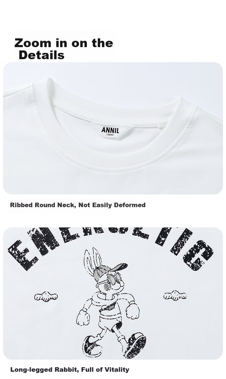Annil Children's Clothing, Boys And Girls Round Neck Short Sleeve T-Shirt, 2025 Summer New Style, Pure Cotton, Sports Casual, Quick-Drying, Breathable 15
