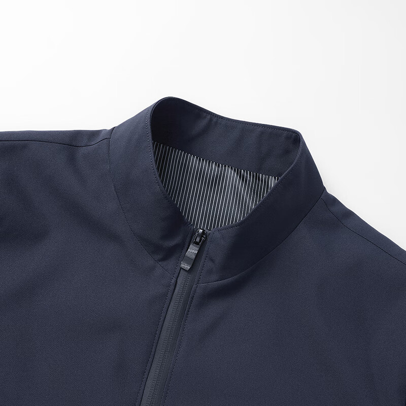 TUCANO Men's Business Stand Collar Wrinkle-Resistant Non-Iron Windproof Versatile Comfortable Jacket Black 5XL
