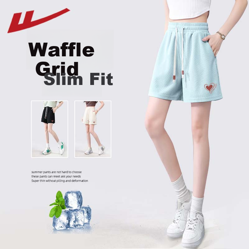 Warrior Women's Waffle Shorts 2025 Summer Casual Style Fashionable Skin-friendly Breathable Comfortable Commuting Three-quarter Pants
