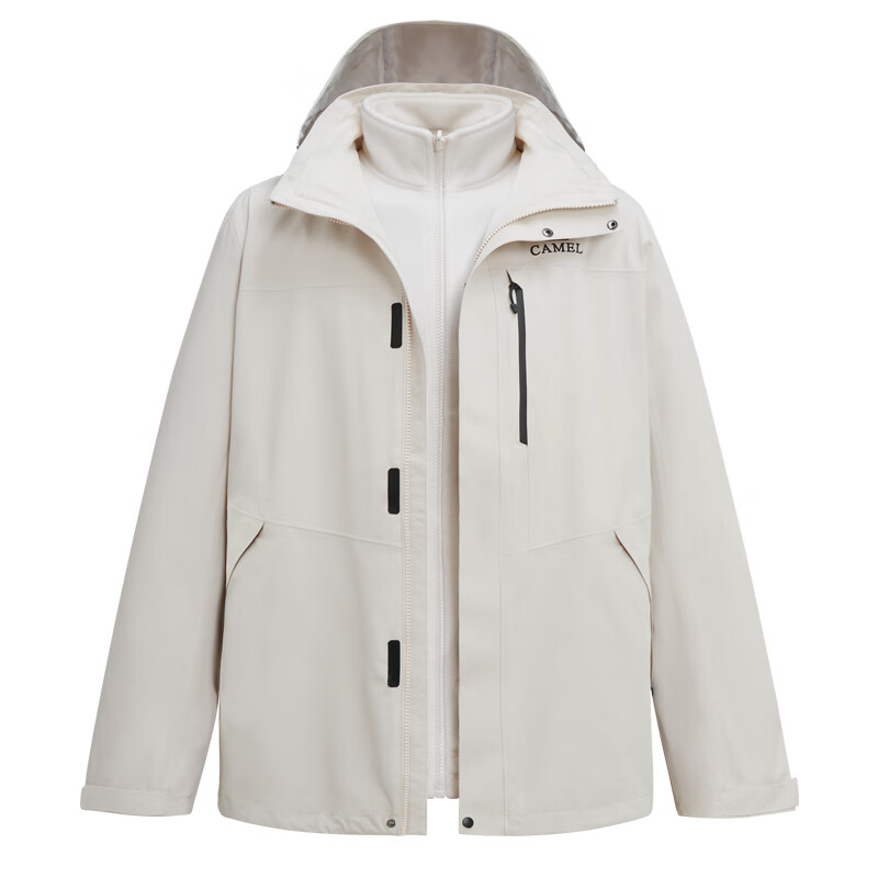 CAMEL Jilong 3.0 Three-In Jacket for Autumn And Winter, Outdoor Cold-Resistant, Tibet Travel, Mountaineering, Oil-Resistant Coat for Men And Wome