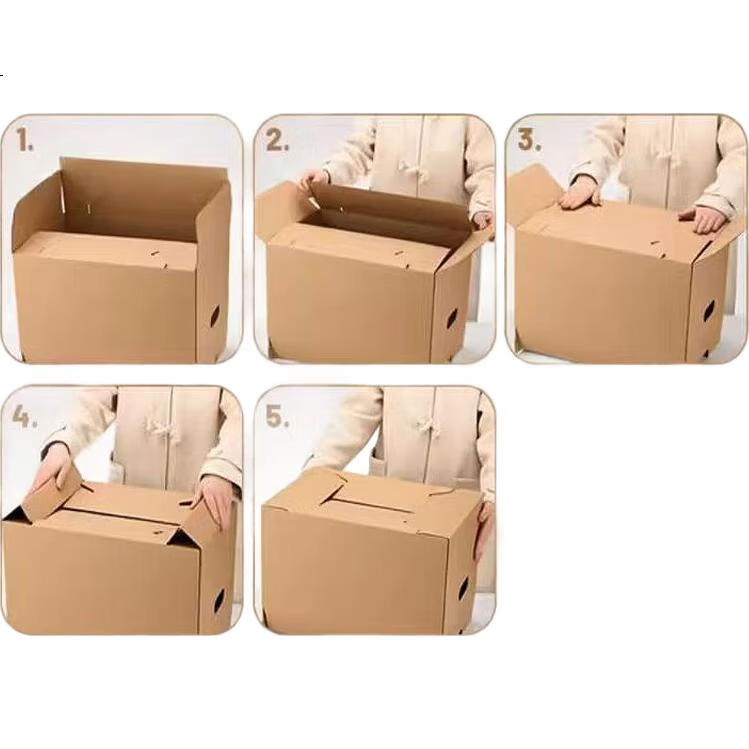 QDZX Переносные картонные коробки с ручками, 33*22*18 см, 3 шт., для офиса, хранения, подарков