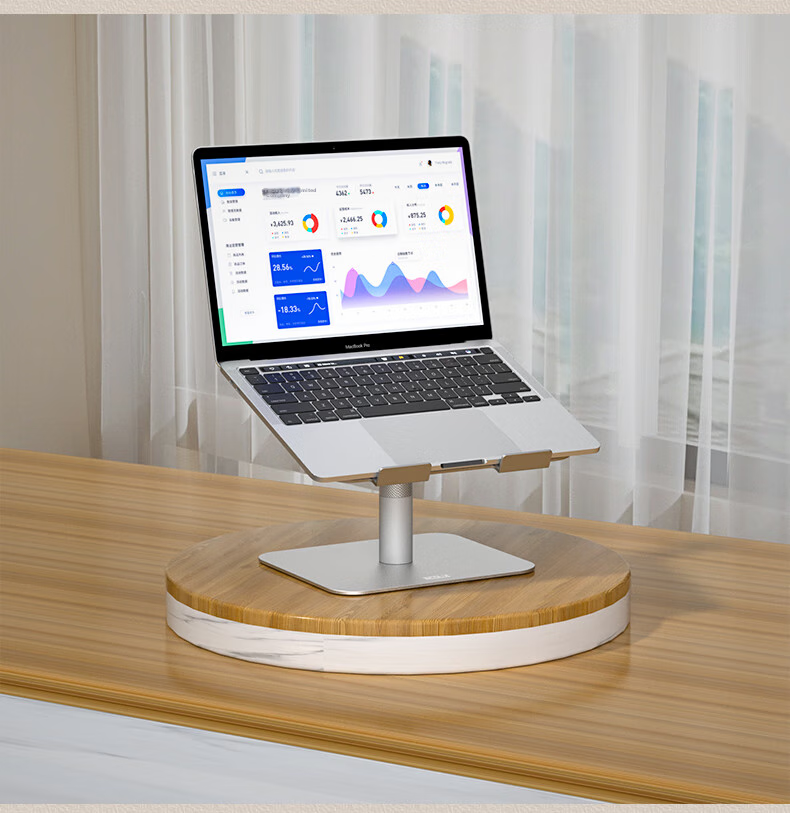 ECOLA 360° Rotating Laptop Stand, Computer Stand for Sitting And Standing, Desktop Adjustable Height Riser, Compatible with Lenovo Legion, Apple Mac, Huawei Laptops, NA920Y 10