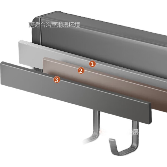Кухонная полка MAXCOOK MCPJ8442, настенная, без сверления, 50 см, алюминиевый сплав, с крючками
