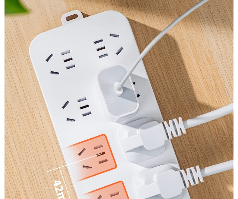 Deli 33916(05) Elegant White Series New National Standard Power Strip/Extension Cord/Surge Protector/Power Bar/Outlet Strip 8 Outlets, 5 Meters Total Length, 1 Pack 18