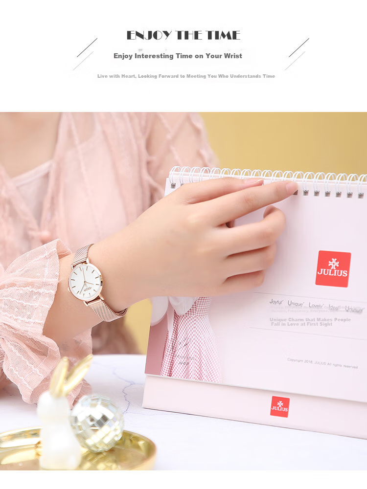 Julius Women's Watch, Fashionable Student Simple Elegant Trendy Waterproof Quartz Ladies Watch, Rose Gold White Face JA-1164LC 4