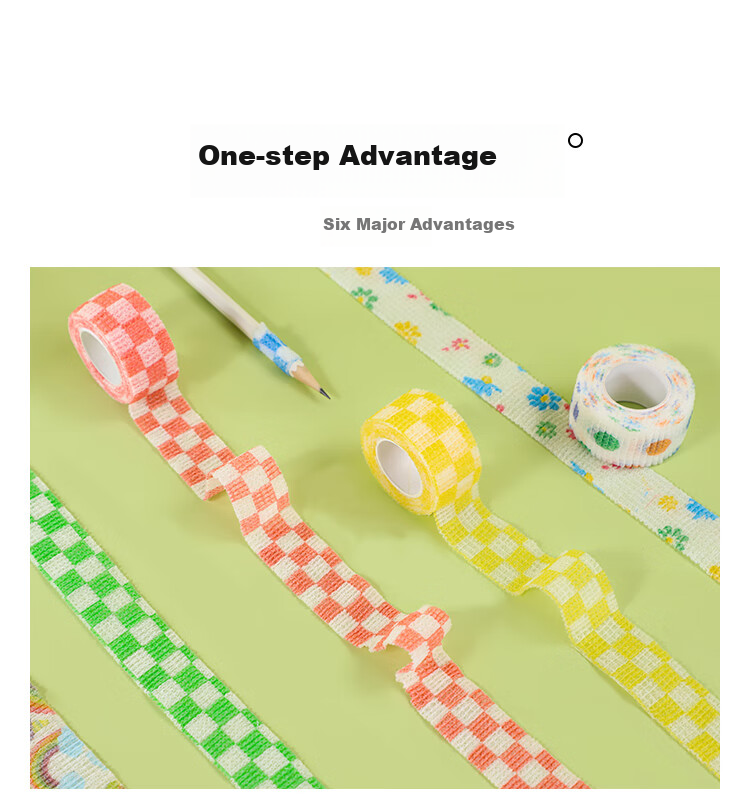 Zhonghua (Chung Hwa) Finger Protector Bandage, Anti-Callus And Anti-Friction, for Girls, Cute Ins-Style Bandage, Protective Finger Wrap, Self-Adhesive Writing Pen Grip Tape, 4 Rolls Pack, GF0005C 2
