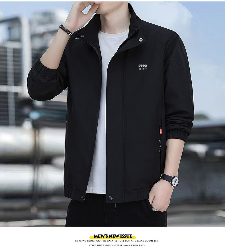 JEEP SPIRIT Men's Spring Jacket, Casual Outerwear for Men, Loose-Fitting Clothing for Me 6
