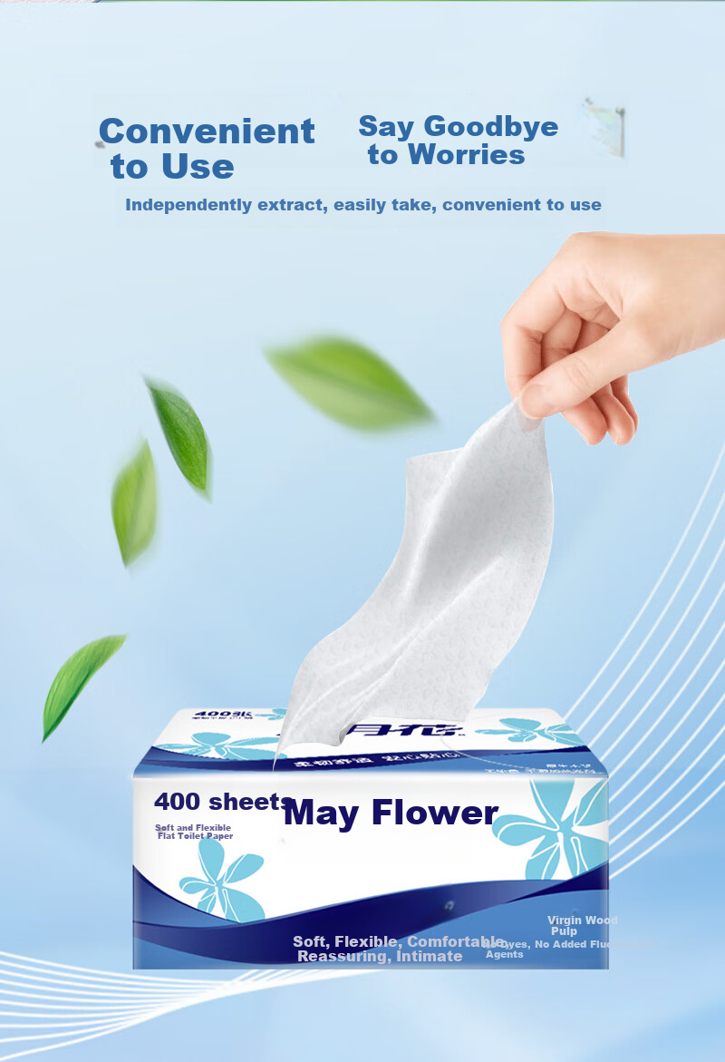 May Flower Toilet Paper, Soft And Strong 2-Ply 200 Sheets (400 Sheets) * 8 Packs, Thick Bathroom Tissue, Whole Box Sale 6