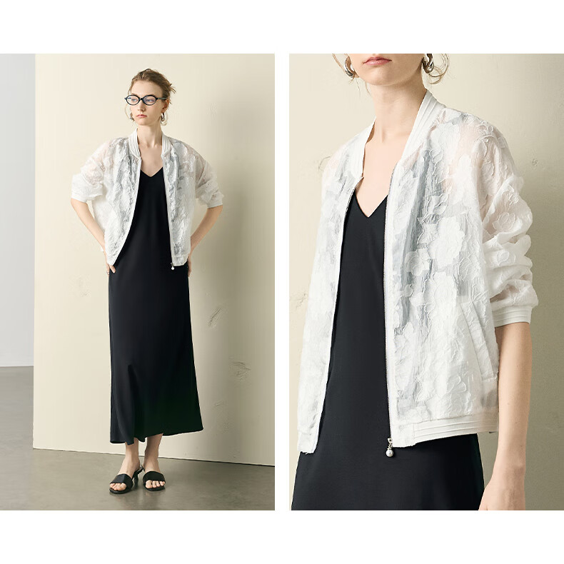 YANYEE White Casual Cardigan for Women Summer 2025 Thin Hollow Crochet Breathable Outerwear White M 19