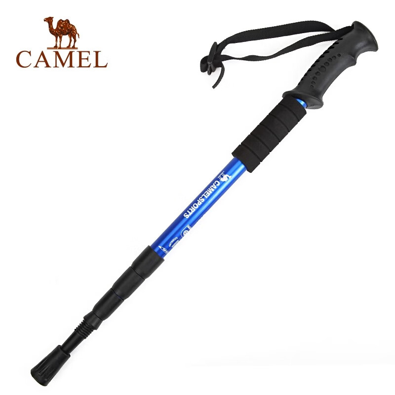 CAMEL Outdoor Hiking Pole Ultra-Light Aluminum Alloy Four-Section T-Handle Trekking Mountaineering Climbing 2SA7D42-1D Black