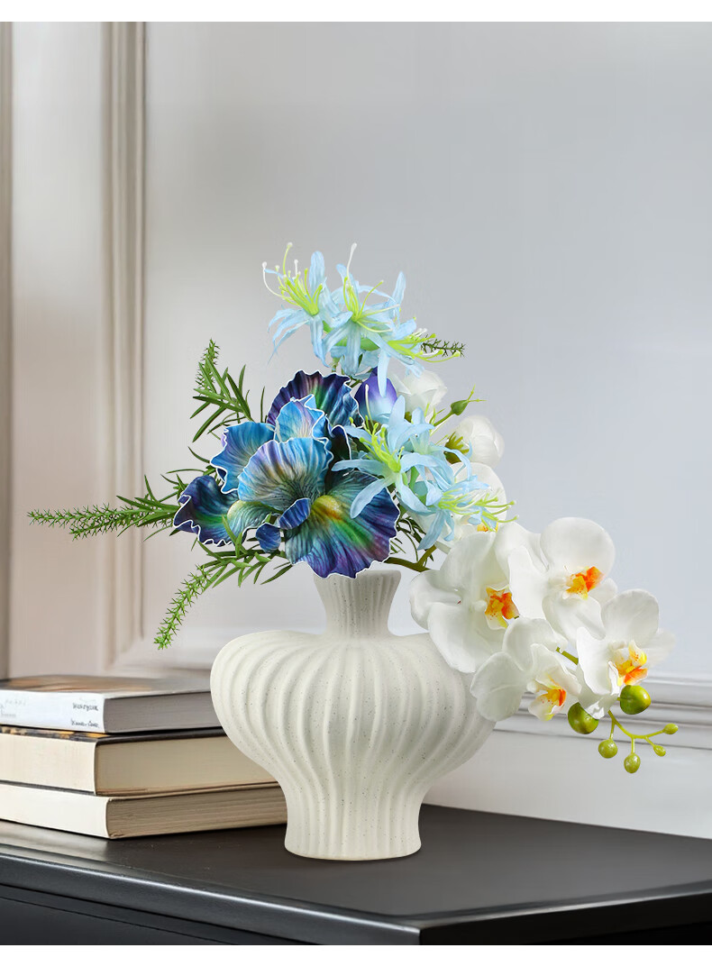 Qiju Yaji Wabi-Sabi Style Curved Luxury Ceramic Vase White Tall 30203 6