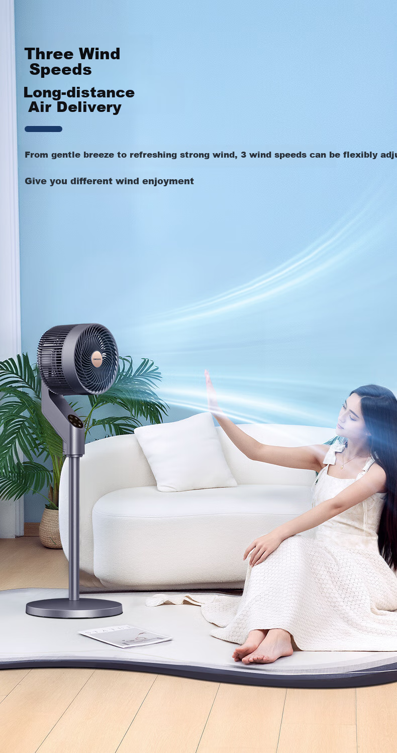 BOSEN Remote Control 8-Direction Oscillating Air Circulator Fan, High Airflow Electric Fan, Home Floor Fan, Upgraded Heightened 6-Speed AC Fixed Frequency Quiet Gentle Wind Aromatherapy Mosquito Repellent XHS-1907S 3